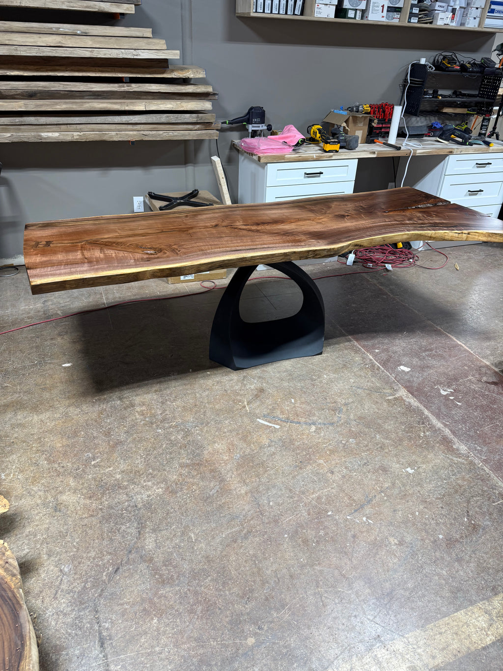Custom Live Edge Black Walnut Desk