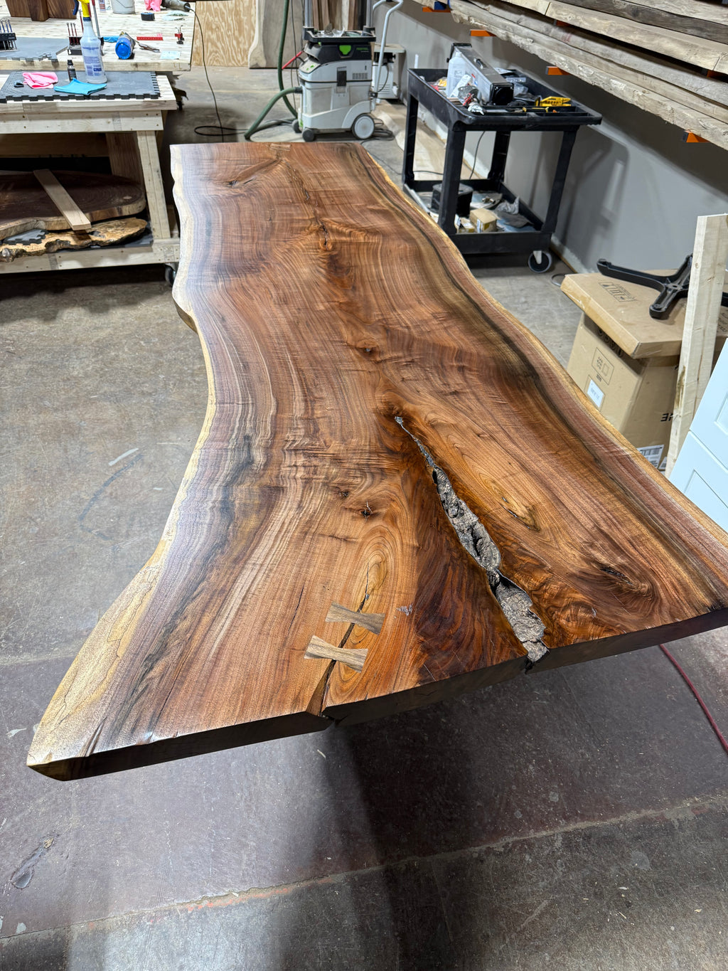 Custom Live Edge Black Walnut Desk